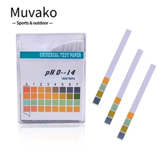 MUVAKO แถบกระดาษทดสอบค่า pH ขนาดกะทัดรัด คุณภาพดี 0-14