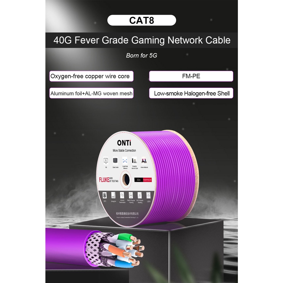 JT-COM RJ45 CAT8 สายเคเบิ้ลทองแดง 40Gbps 2000MHz S-FTP 22AWG 4PR OXYGEN LSZH ANSI-TIA 568C.2 1- ISO-IEC TR 11801 - รูปที่ 6