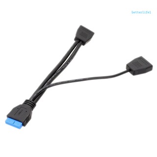 Btm สายเคเบิลเมนบอร์ดคอมพิวเตอร์ 19-Pin USB3 0 1 เป็น 2 ฮับแยก USB ภายใน