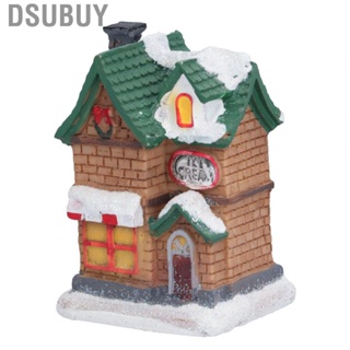 Dsubuy Resin Christmas Scene Village Houses Town With  Light  Operate Hot YA