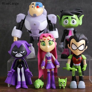 [RiseLarge] ใหม่ ฟิกเกอร์ Teen Titans Go Robin Cyborg Beast Boy Raven ของเล่น สําหรับเด็ก 7 ชิ้น ต่อชุด