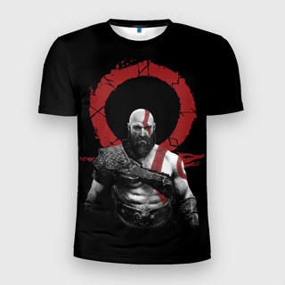 เสื้อยืด พิมพ์ลาย God of War 4 3 มิติ ทรงสลิม สําหรับผู้ชาย