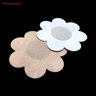 Purelove&gt; ใหม่ แผ่นสติกเกอร์แปะหน้าอก มีกาวในตัว ลายกลีบดอกไม้ สีดํา มีกาวในตัว ใช้แล้วทิ้ง สําหรับผู้หญิง 50 ชิ้น