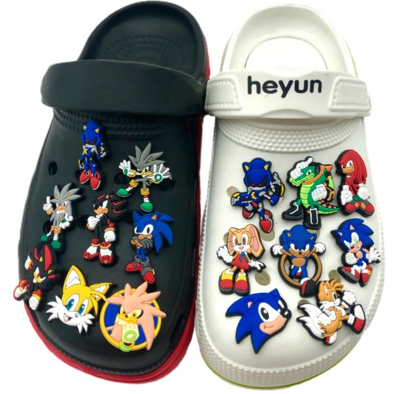 การ์ตูน Jibits อะนิเมะเกม Jibitz เม่นออกแบบตกแต่ง Pin Sonic ออกแบบ jibits สําหรับเด็กรองเท้าอุปกรณ์เสริม