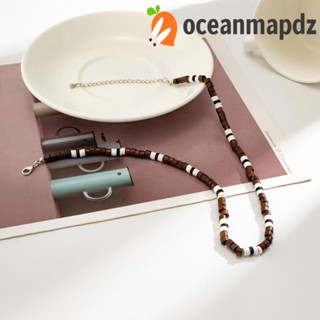 OCEANMAPDZ เครื่องประดับ สร้อยคอ ประดับลูกปัดไม้ แบบนิ่ม แบบสร้างสรรค์ สไตล์โบฮีเมียน สําหรับผู้ชาย