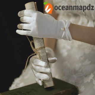 OCEANMAPDZ ถุงมือแต่งงาน แบบเต็มนิ้ว สไตล์โลลิต้า สําหรับผู้หญิง เจ้าสาว