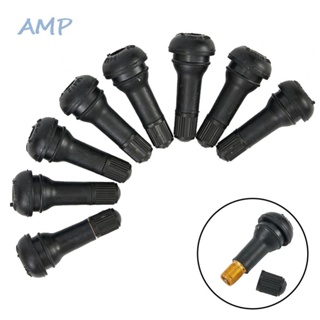 ⚡READYSTOCK⚡Valve Stems 10Pcs Snap In Type SET Tubeless Tyre Replacement Black Cap