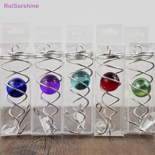 Ruisurshine ใหม่ กระดิ่งลมสเตนเลส แบบเกลียว คริสตัลบอล สําหรับแขวนตกแต่งผนังบ้าน สวน