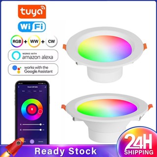 ❥❥ Tuya-zigbee สมาร์ทดาวน์ไลท์ LED ดาวน์ไลท์ปิดภาคเรียน Pir Motion Sensor โคมไฟเพดาน LED ไฟดาวน์ไลท์ Alexa Voice App Control