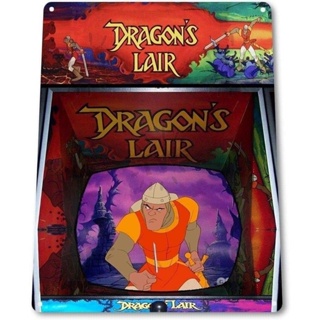 Keviewly ป้ายโลหะดีบุก ลาย Dragons Lair Arcade Marquee Game ขนาด 8 นิ้ว X 12 นิ้ว สําหรับตกแต่งผนังห้อง