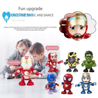 ของเล่นหุ่นยนต์เต้นรํา Ironman Spiderman Bumblee อิเล็กทรอนิกส์ F6F3