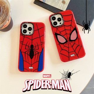 Casetifg เคสโทรศัพท์ซิลิโคน TPU แข็ง ขอบสี่เหลี่ยม กันกระแทก ลาย Marvel Spider Man พร้อมกล่อง สําหรับ iPhone 11 12 13 14 Pro Max