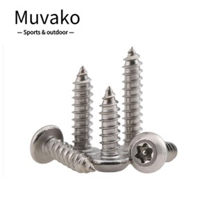 MUVAKO สกรูหัวกลม สเตนเลส กันขโมย สีเงิน สําหรับแทมเปอร์ 50 ชิ้น