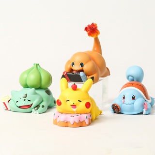 โมเดลฟิกเกอร์ Pokemon Bulbasaur Squirtle Pikachu Charmander Fat Otaku Version ของเล่นสําหรับเด็ก