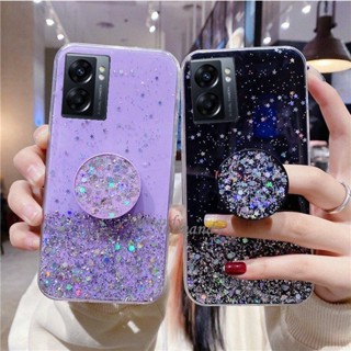 Oppo A1 Pro A78 A77 A73 A77S A1Pro เคส TPU วิบวับ กลิตเตอร์ ประกาย ซิลิโคนนิ่ม ปกคลุมหรูหรา เลื่อม เปลือกหอย แวววาว เคสผิวที่มีขาตั้งกลม