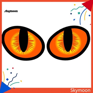 Skym* สติกเกอร์ไวนิล รูปตาแมวจําลอง สําหรับติดตกแต่งหน้าต่างรถยนต์ ยานพาหนะ 2 ชิ้น