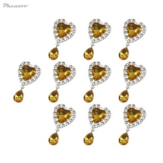 [Colaxi1] จี้พลอยเทียม รูปหัวใจ สําหรับทําเครื่องประดับ สร้อยข้อมือ DIY 10 ชิ้น