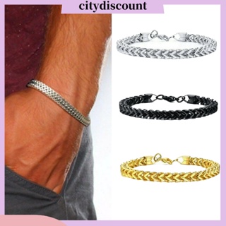 &lt;citydiscount&gt; สร้อยข้อมือเหล็กไทเทเนียม รูปกระดูกงู สไตล์พังก์ ยุโรป และอเมริกา เครื่องประดับแฟชั่น สําหรับผู้ชาย