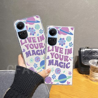 พร้อมส่ง ใหม่ เคสโทรศัพท์มือถือนิ่ม แบบใส กันกระแทก ลายดอกไม้ ภาษาอังกฤษ และหมากรุก สําหรับ Oppo Reno10 Reno 10 Pro 10 Pro+ 5G 2023 Reno10Pro+