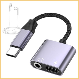 2 In 1 อะแดปเตอร์แยกสายชาร์จหูฟัง Type C เป็น 3.5 มม. USB C AUX สําหรับ Xiaomi 6 8 Mix 2s Mate10 kiath