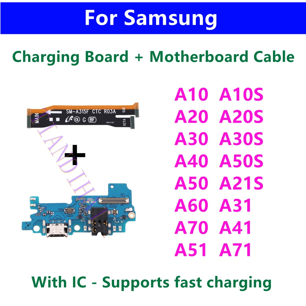บอร์ดเชื่อมต่อพอร์ตชาร์จ USB และเมนบอร์ด แบบยืดหยุ่น สําหรับ Samsung A10 A20 A30 A40 A50 A60 A70 A10S A20S A30S A21S A31 A51 A71