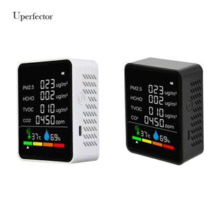 [Uperfector.th] 6 in 1 เครื่องตรวจจับอุณหภูมิความชื้นดิจิทัล LCD CO2 TVOC HCHO PM2.5#S