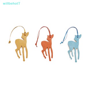 [WillbehotT] จี้พวงกุญแจหนัง รูปกวางน่ารัก สีพื้น [ใหม่]