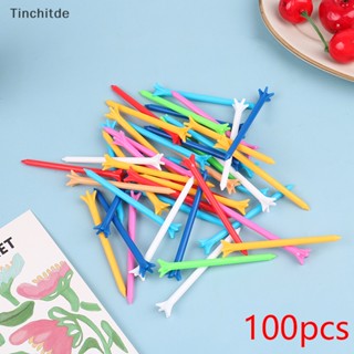 [Tinchitde] ที่ตั้งลูกกอล์ฟ 5 ง่าม 83 มม. คละสี 100 ชิ้น [Preferred]