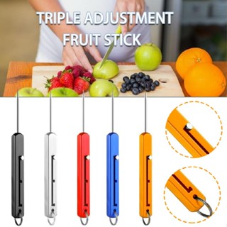 New Adjustable Telescopic Pocket Toothpick Metal Fruit Pick Titanium Toothpicks