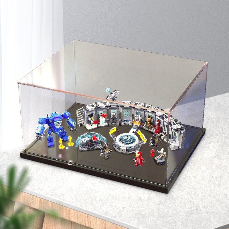 พร้อมสต็อกบังคับเลโก้ไอรอนแมนเมชาห้องแสดง76125อาคารบล็อกรุ่นโปร่งใสป้องกันฝุ่นปกกล่องแสดงอะคริลิ