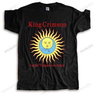 ร้อน a ถูกสุดๆเสื้อยืดลําลอง ผ้าฝ้าย แขนสั้น พิมพ์ลาย KING CRIMSON LARKS TONGUES IN ASPIC Homme สีดํา หรูหรา แฟชั่นฤดูร้