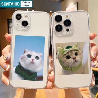 Suntaiho เคสโทรศัพท์มือถือ TPU นิ่ม แบบใส ลายแมวน่ารัก สําหรับ iphone 14 13 12 11 pro max xr x xs max Apple Ip 12 pro max 11