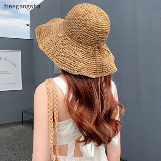 [FREG] Beach Hats Adults Female  Cap Simple Women Straw Hats Summer Sun Hats Seaside Beach Hat Tide Summer Hats FDH