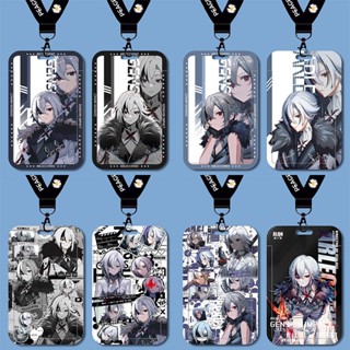 Knave Arlecchino card sleeve Genshin Impact game Transparent shell key rings/chains Student card anime animation Name  tag ACGN protective case