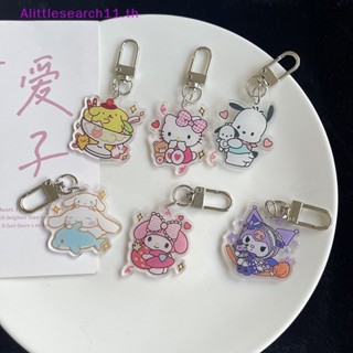 Alittlesearch11 พวงกุญแจอะคริลิค จี้การ์ตูนอนิเมะ Sanrioed Kitty Melody Kuromi Cinnamoroll Kawaii สําหรับตกแต่งกระเป๋า