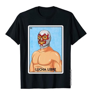 เสื้อยืด พิมพ์ลาย Lucha Libre Mexican Card Game Mexican Wrestler Bingo สําหรับผู้ชาย