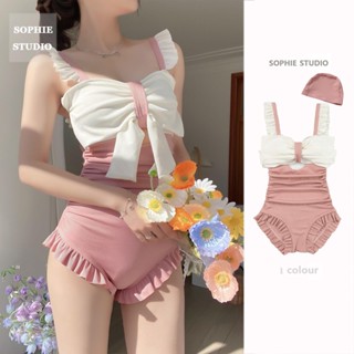 SOPHIE ชุดว่ายน้ำวันพีชหญิงสไตล์ญี่ปุ่นขนาดเล็กที่บริสุทธิ์ปรารถนาที่จะปกปิดหน้าท้องเอวสูงน่ารักเซ็กซี่สไตล์วันหยุดน้ำพุร้อน SA1B72
