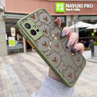 เคสโทรศัพท์มือถือแบบแข็ง ใส บาง กันกระแทก ลายการ์ตูนหมีน่ารัก สําหรับ vivo Y75 5G Y55 5G Y77 5G Y77E 5G IQOO Z6 Lite 5G