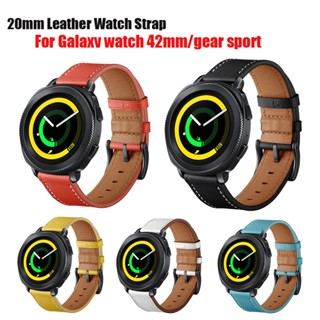 สายนาฬิกาข้อมือหนัง 20 มม. 22 มม. สําหรับ Samsung Galaxy watch 42 มม. Gear Sport Galaxy watch 5 watch 3 4 5 pro