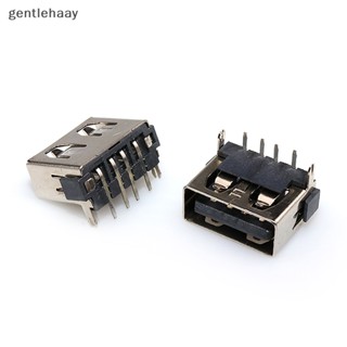 Gent ซ็อกเก็ตปลั๊กไฟ USB2.0 ตัวเมีย 90 180 องศา คุณภาพสูง อุปกรณ์เสริม 10 ชิ้น