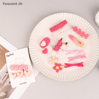 Yescont กิ๊บติดผม ทรงเรขาคณิต สีชมพู สําหรับผู้ใหญ่ ผู้หญิง 2 3 ชิ้น