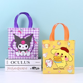 กระเป๋าสะพายไหล่ กระเป๋าช้อปปิ้ง กันน้ํา ลายการ์ตูน Sanrio พร้อมหูหิ้ว สําหรับเด็ก