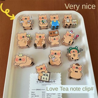 【พร้อมส่ง】 Bear Seal Notes Clip Ins Girl Student Multifunctional Vertical Test Paper Butt Cute Shake Tone