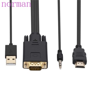 Norman สายเคเบิลอะแดปเตอร์ VGA เป็น HDMI อินพุต VGA เป็น HDMI 1.8 เมตร สําหรับกล่องทีวี โปรเจคเตอร์ โทรทัศน์