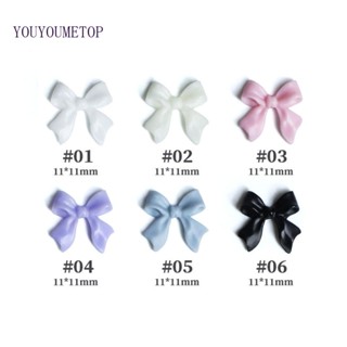 Youyo อุปกรณ์ตกแต่งเล็บ จี้โบว์ 3D เนื้อแมตต์ DIY 50 ชิ้น