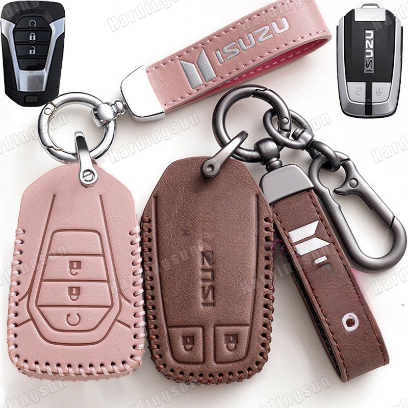 Ready Stockisuzu เคสกุญแจหนังสําหรับ ISUZU X Series Dmax Mux 2021 D-max MU-X 3.0 Mux 3 ปุ่ม/4 ปุ่ม ISUZU Dmax รถ Key Case Protector Smartkey 2020-2023