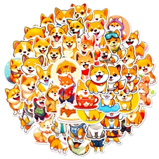 สติกเกอร์ ลายการ์ตูนกราฟฟิติ Shiba Inu น่ารัก เหมาะกับของขวัญ สําหรับตกแต่งกระเป๋าเดินทาง แล็ปท็อป โน๊ตบุ๊ค โทรศัพท์ จํานวน 50 ชิ้น