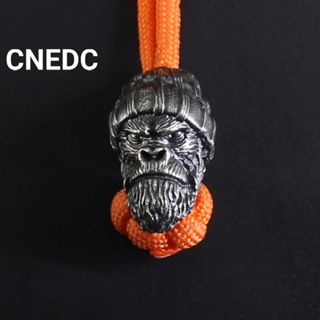 Cnedc ทองเหลือง กอริลลา หัวลูกปัด สร้อยคอผู้ชาย จี้ รถ EDC พวงกุญแจ