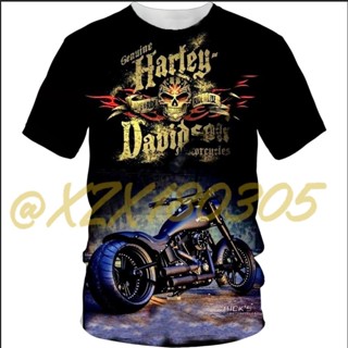 (ทั้งหมดในสต็อก Xzx180305) เสื้อยืด พิมพ์ลาย Harley-Davidson Racing 3D 04