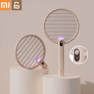 Xiaomi Youpin จอแสดงผลดิจิตอลพับเก็บได้ไม้ตียุง, เครื่องดักยุงอัจฉริยะในครัวเรือนที่ชาร์จเร็ว, ตาข่ายขนาดใหญ่ไม้ตียุงไฟฟ้า